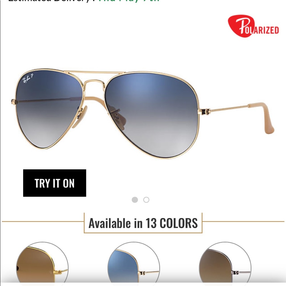 Blue gradient aviator Ray bans (without case)